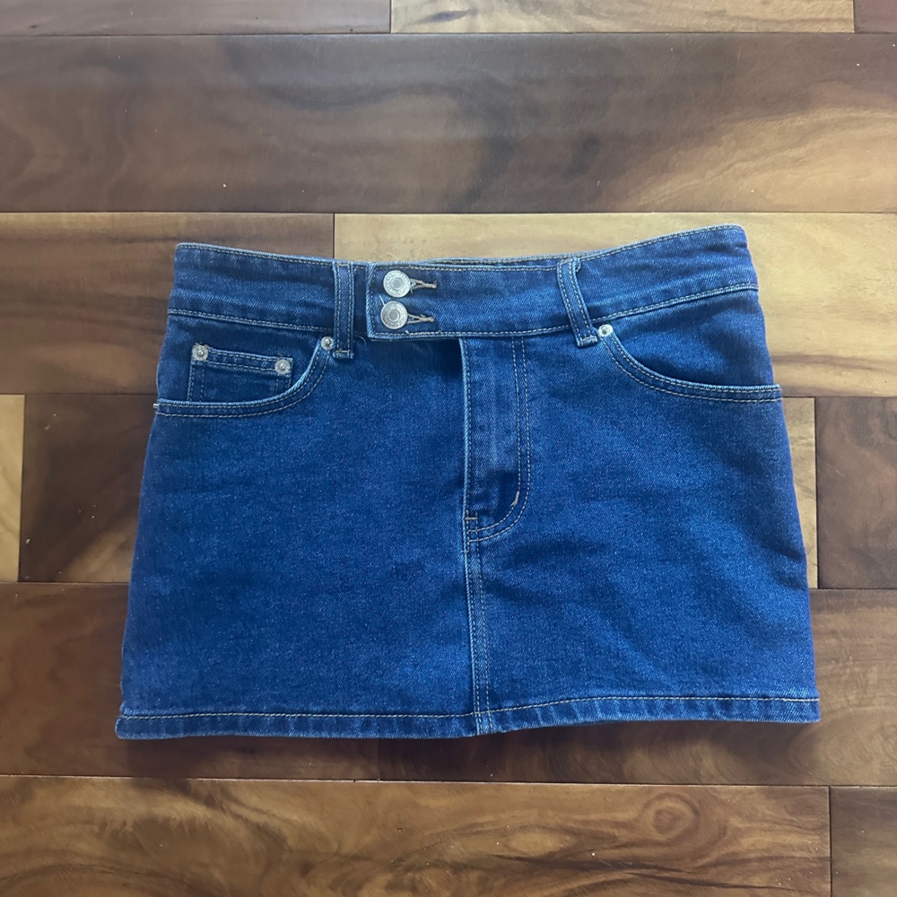 Edikted Blue Denim Mini Skirt